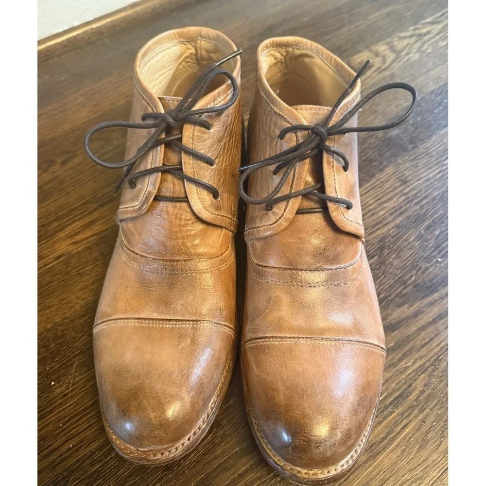 BED STU Boots Mens 10.5 Brown Leather Ankle Cobbler Series Chukka Shoes